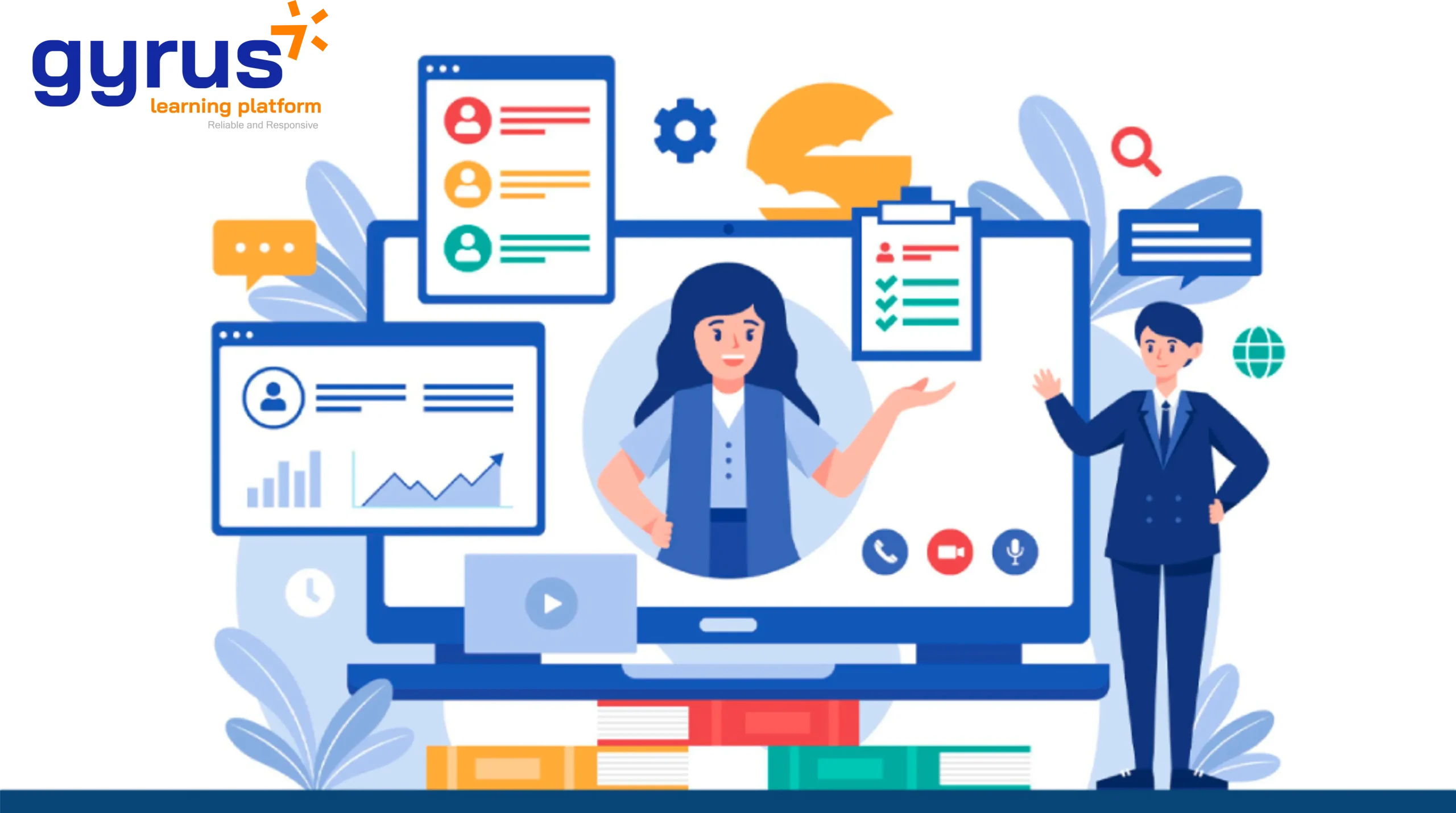 Learning Management System/Learning Management Software Illustration for LMS Platform