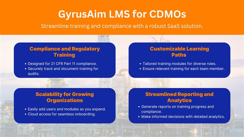GyrusAim LMS Solution: CDMO learning management system